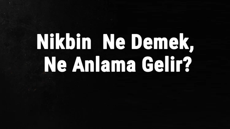 nikbin sozunun menasi