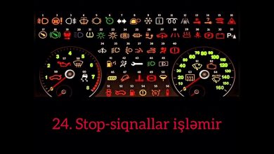 masinda ekranda yanan isiqlarin menasi