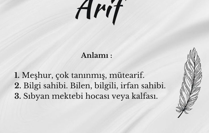 arif sozunun menasi